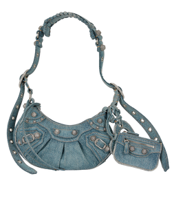 Le Cagole XS Shoulder Bag, Denim, Blue, 671309, DB, 2*